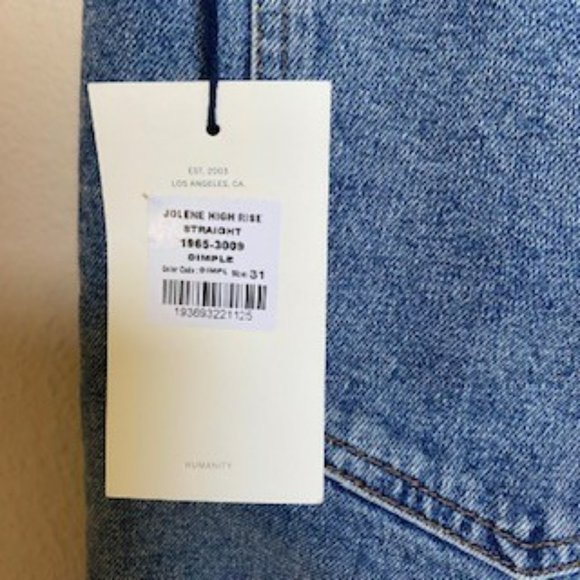 Citizens of Humanity Jolene High Rise Straight Jeans Dimple Size 31 NWT - Picture 6 of 6